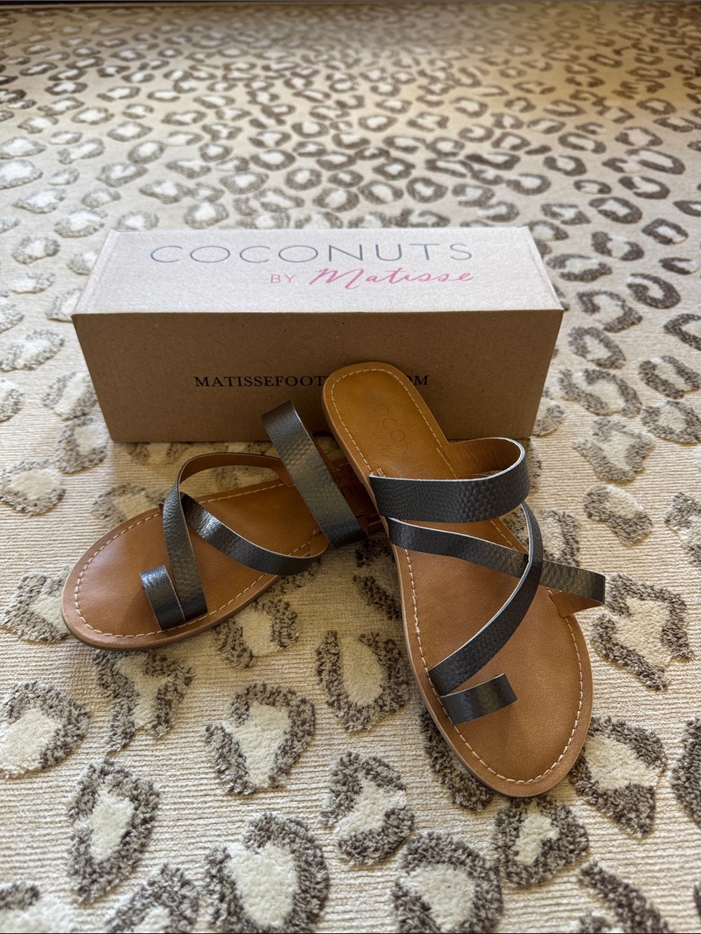Coconuts by Matisse Pewter strappy sandal